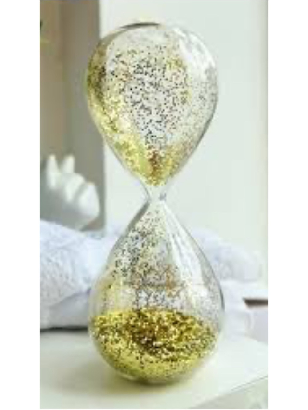 Zara Home Glass Timer Hourglass Glitter Sand Clock~ New No Box